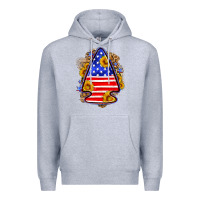 Heather Grey American flag arrowhead Premium Hoodie - Neo Western