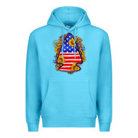 Ocean Blue American flag arrowhead Premium Hoodie - Neo Western