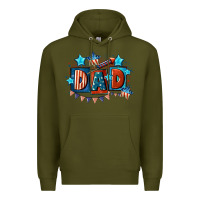 Army Green American Dad  4th of july Premium Hoodie - CowGirlArtShop