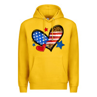 Lemon American flag heart leopard Premium Hoodie - Neo Western