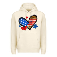 Tofu American flag heart leopard Premium Hoodie - Neo Western
