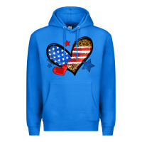 True Royal American flag heart leopard Premium Hoodie - Neo Western