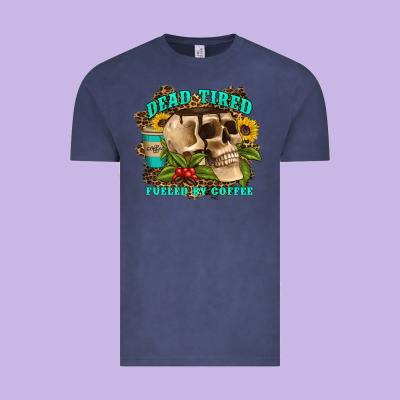 Dead Tired Fueled By Coffee Vintage Tee Designed By Artiststas