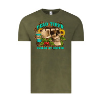 Vintage Olive dead tired fueled by coffee Vintage Tee - Artiststas