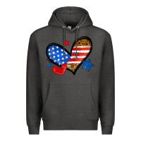 Charcoal Heather American flag heart leopard Premium Hoodie - Neo Western