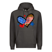 Smoke American flag heart leopard Premium Hoodie - Neo Western