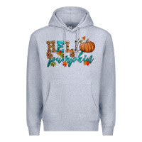 Heather Grey hello pumpkin Premium Hoodie - HRA Design Shop