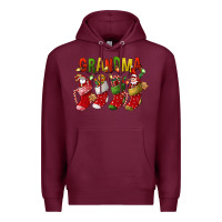 Burgundy christmas grandma Premium Hoodie - FaDigitalArtStudio