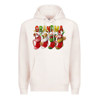 Pale Pink christmas grandma Premium Hoodie - FaDigitalArtStudio