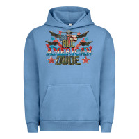 Pigment Pebble Blue All American dude 4th of July Urban Hoodie - CowGirlArtShop