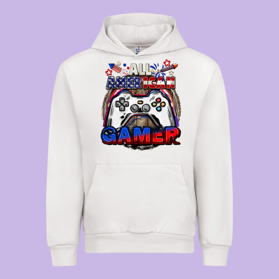 All American Gamer 4th Of July Urban Hoodie Designed By Cowgirlartshop