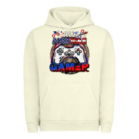Pigment Pistachio All American gamer 4th of july Urban Hoodie - CowGirlArtShop