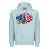 Blue Mist American Flag heart Premium Hoodie - CowGirlArtShop