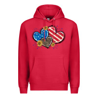 Cardinal American Flag heart Premium Hoodie - CowGirlArtShop