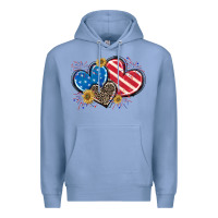 Colony Blue American Flag heart Premium Hoodie - CowGirlArtShop