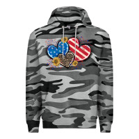 Slate Camo American Flag heart Premium Hoodie - CowGirlArtShop