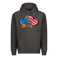Smoke American Flag heart Premium Hoodie - CowGirlArtShop