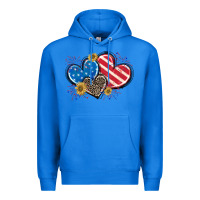 True Royal American Flag heart Premium Hoodie - CowGirlArtShop