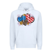 White American Flag heart Premium Hoodie - CowGirlArtShop