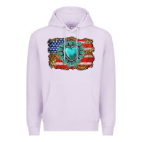 Lilac American flag leopard turquoise gemstone Premium Hoodie - Neo Western