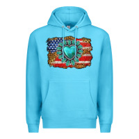 Ocean Blue American flag leopard turquoise gemstone Premium Hoodie - Neo Western