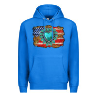 True Royal American flag leopard turquoise gemstone Premium Hoodie - Neo Western