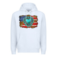 White American flag leopard turquoise gemstone Premium Hoodie - Neo Western