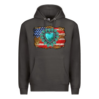Smoke American flag leopard turquoise gemstone Premium Hoodie - Neo Western