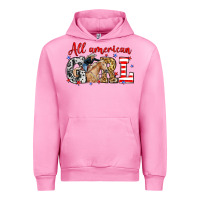 Fuchsia Pink All American girl with cowgirl Urban Hoodie - Neo Western