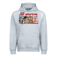 Heather Grey All American girl with cowgirl Urban Hoodie - Neo Western
