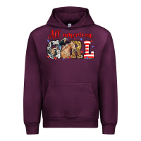 Mauve Wine All American girl with cowgirl Urban Hoodie - Neo Western