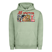Pigment Oil Green All American girl with cowgirl Urban Hoodie - Neo Western
