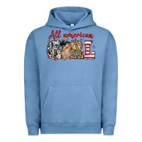 Pigment Pebble Blue All American girl with cowgirl Urban Hoodie - Neo Western