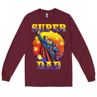 Burgundy super dad Long Sleeve Tee - BarkalooDesign