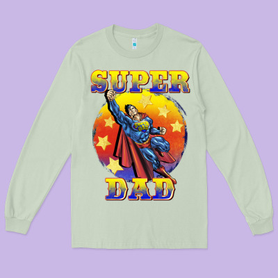Super Dad Long Sleeve Tee Designed By Barkaloodesign