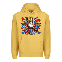 Antique Gold American flag sunflower Premium Hoodie - Neo Western