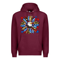 Burgundy American flag sunflower Premium Hoodie - Neo Western