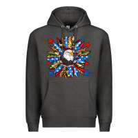 Charcoal Heather American flag sunflower Premium Hoodie - Neo Western