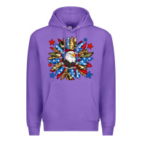 Purple American flag sunflower Premium Hoodie - Neo Western