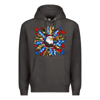 Smoke American flag sunflower Premium Hoodie - Neo Western