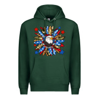 Sports Green American flag sunflower Premium Hoodie - Neo Western