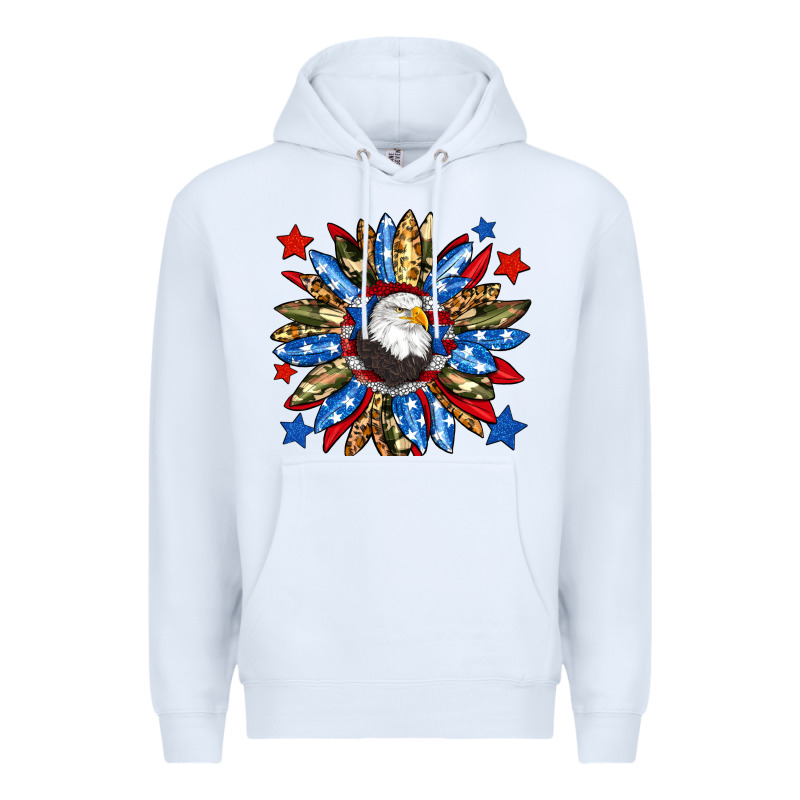 American Flag Sunflower Premium Hoodie by Neo Western | Teevron