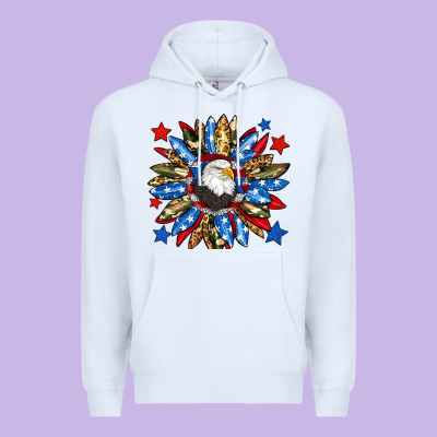 American Flag Sunflower Premium Hoodie Designed By Neo Western