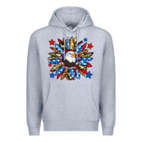 Heather Grey American flag sunflower Premium Hoodie - Neo Western