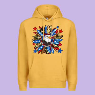 American Flag Sunflower Premium Hoodie Designed By Neo Western