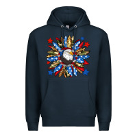 Navy American flag sunflower Premium Hoodie - Neo Western