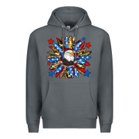 Rock American flag sunflower Premium Hoodie - Neo Western