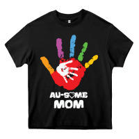 Black LIL Autism Mom Heavy Core Tee - CowhideDigitalArt