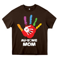 Chocolate Brown LIL Autism Mom Heavy Core Tee - CowhideDigitalArt