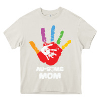 Cream LIL Autism Mom Heavy Core Tee - CowhideDigitalArt